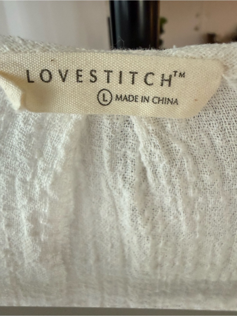 Lovestitch Ivory Lace Crochet Button-Front Boho Blouse Size Large - Picture 6 of 8